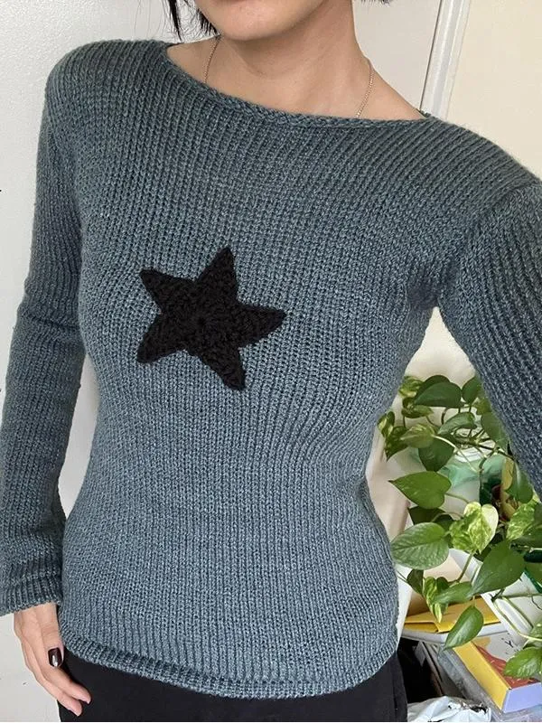 Star Long-sleeved Knite Blouse