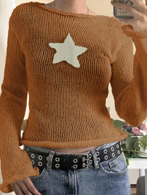 Star Long-sleeved Knite Blouse