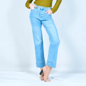 Straight-cut denim pants wholesale