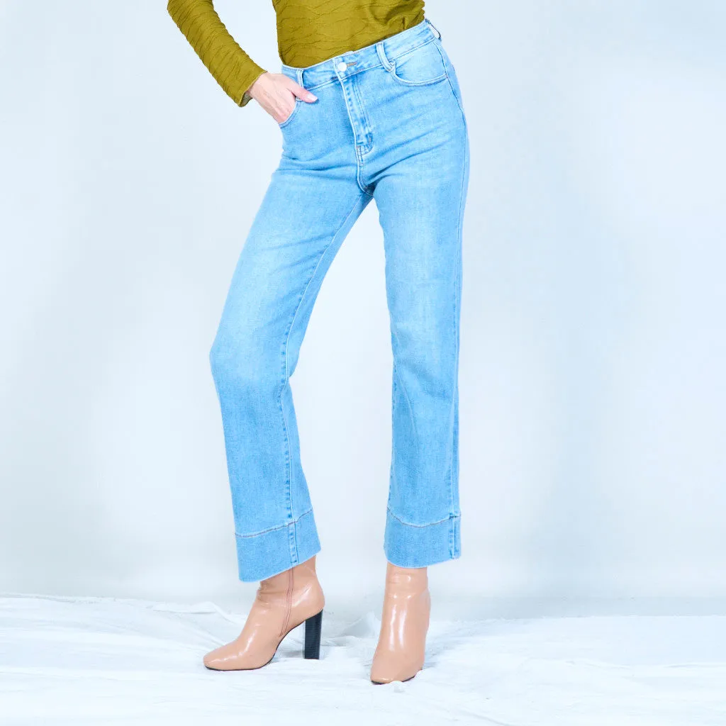 Straight-cut denim pants wholesale