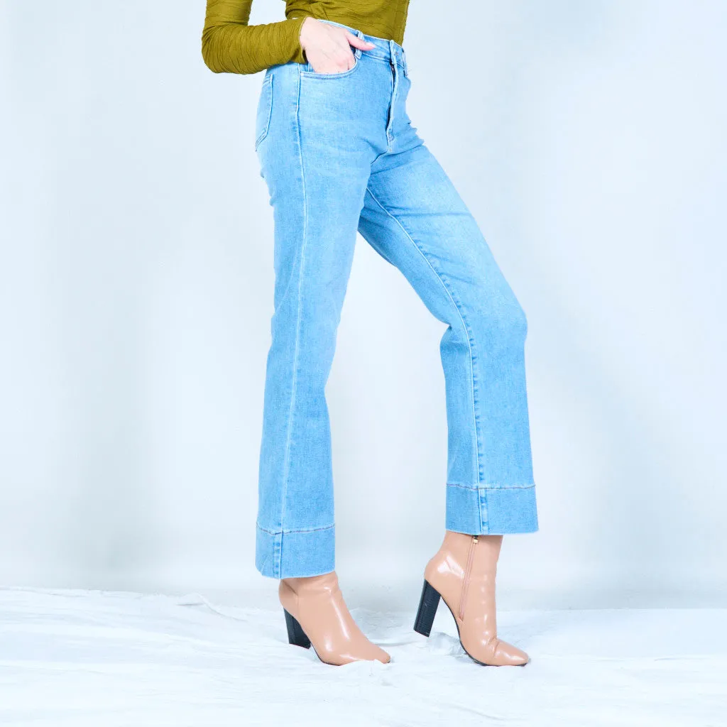 Straight-cut denim pants wholesale