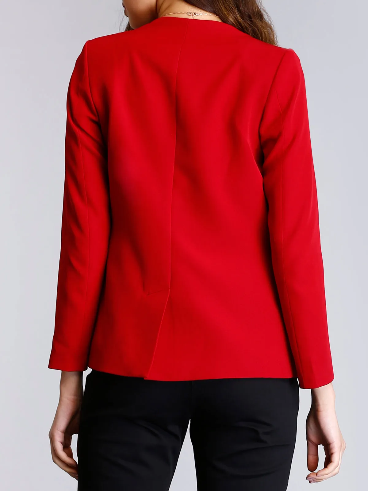 Stylish Jacket With Hook Closure - Red