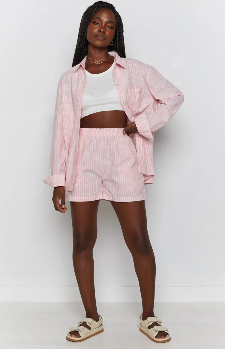 The Sarah Shorts Pink Pinstripe