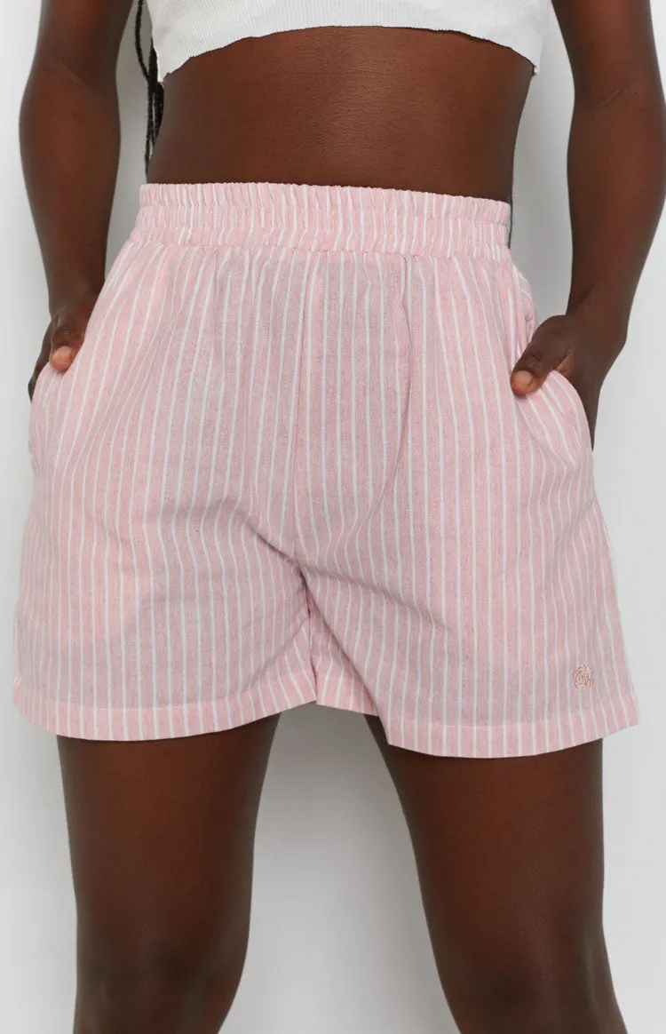 The Sarah Shorts Pink Pinstripe