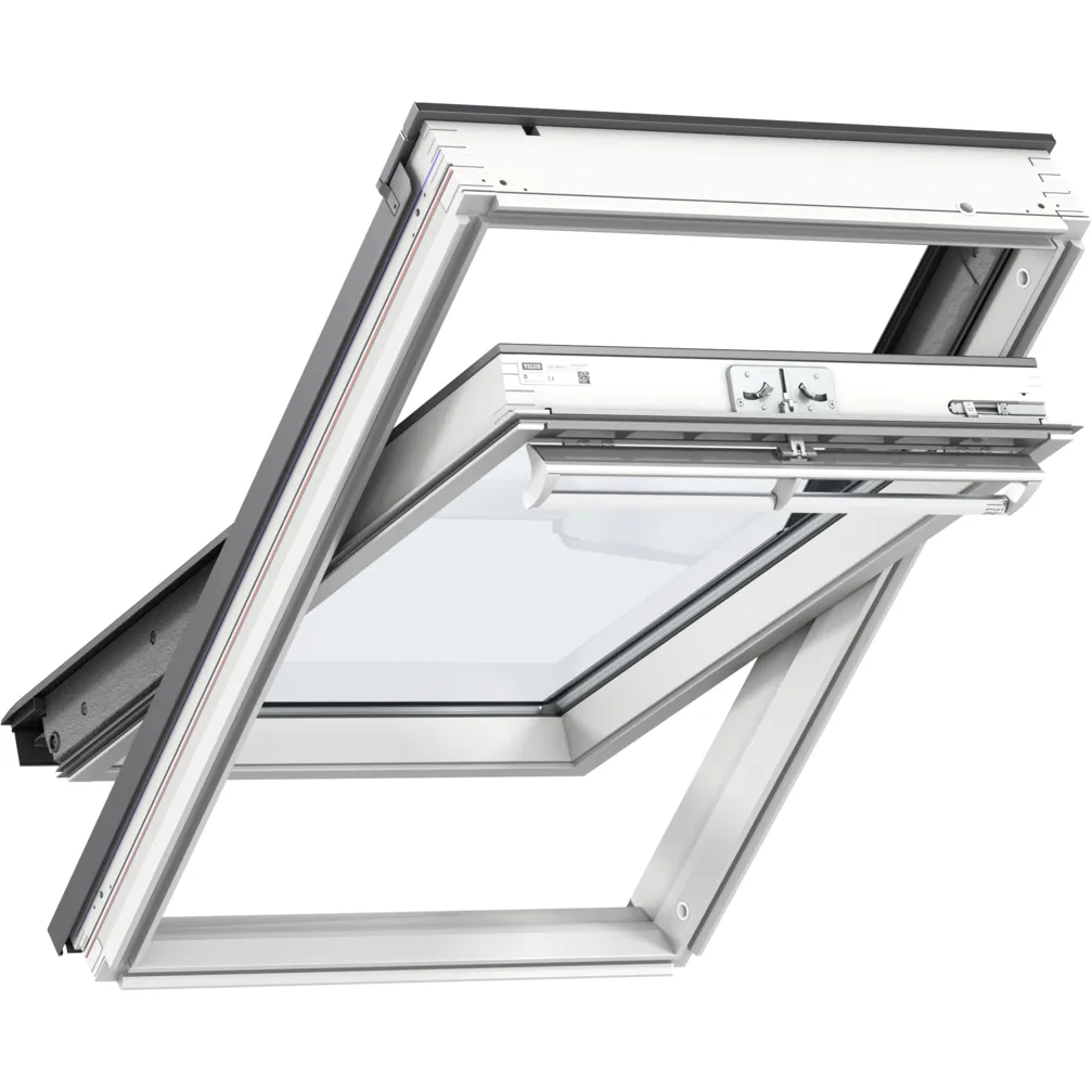 VELUX GGL FK04 2069 Solar UV Heat Protection Glazing White Painted Centre-Pivot Window (66 x 98 cm)