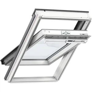 VELUX GGL PK08 2069 Solar UV Heat Protection Glazing White Painted Centre-Pivot Window (94 x 140 cm)